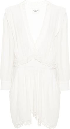 Isabel Marant Felie lace-trim dress - women - Viscose - 40 - Neutrals