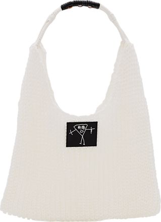 Plan C Mesh Tote Bag With Braided Handles And Unique Design