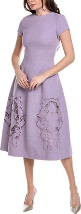 Oscar De La Renta Oscar De La Renta Tweed Silk & Wool-Blend Midi Dress