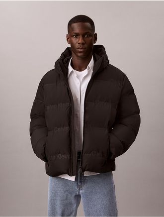 Calvin Klein Jeans Calvin Klein Mens Relaxed Logo Down Puffer Jacket - Black - 2XL