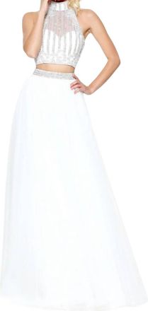 Sherri Hill Keyhole Back Prom Dress In Ivory
