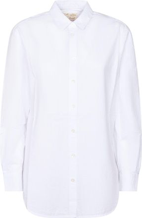 MC2 Saint Barth White Seersucker Shirt with Embroidered Detail