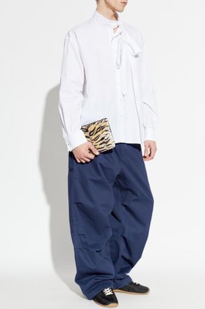 Kenzo Shirt With Decorative Tie, Mens, White