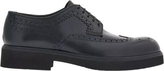 Ferragamo Derby With Perforated Detailing, Size 9.5