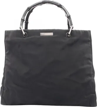 Gucci Black Nylon Handbag Tote Bag (Pre-Owned)
