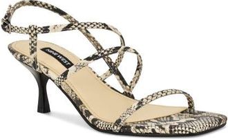 Nine West Hindy Slingback Kitten Heel Sandal in Snake Print at Nordstrom, Size 7.5