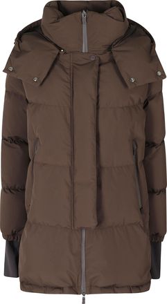 Herno Brown Removable Hood Short Down Jacket