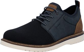 Rieker Slip-On Sneaker RIEKER, Herren, Gr. 40, bunt (nachtblau, braun), Lederimitat, Textil, Schuhe Slip-On Sneaker, Slipper, Schlupfschuh, Freizeitschuh mit