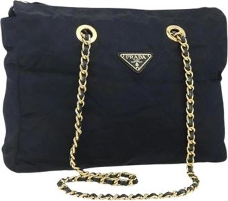 Prada Pre-owned Shoulder Bags, female, Blue, Size: ONE SIZE Pre-owned Vintage Tote Bag