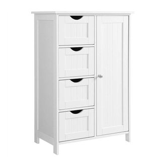 Calicosy Gabinete de ba&ntilde;o con 1 puerta y 4 cajones L55 cm - Blanco