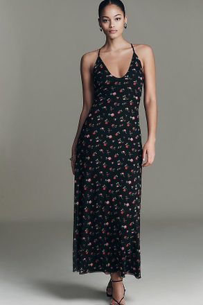 AFRM Romy Scoop-Neck Mesh Midi Dress