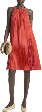 Vince Pleated A-Line Pintuck Dress
