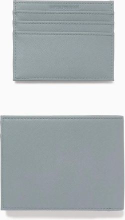 Emporio Armani Accessoires, unisex, Grijs, ONE Size, Leer, Luxe Heren Portemonnee en Kaarthouder Set
