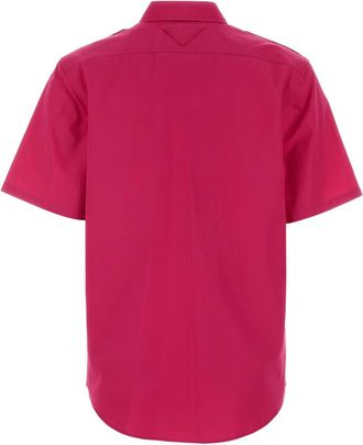 Prada Womens Cotton Poplin Shirt Pink