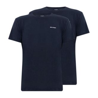 Palm Angels Tops, Heren, Blauw, M, Katoen, T-shirt Bipack