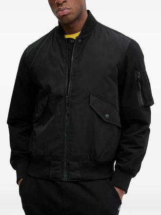 Benetton sleeve-pocket bomber jacket - Black