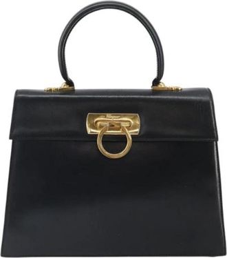 Ferragamo Pre-owned Convertible Top Handle Bag - Dames - Vintage Handtas - Zwart - ONE Size - Leer - Vintage
