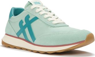 FitFlop Retro-Q FF Fabric Suede Sneakers in Mint Whisper/teal at Nordstrom, Size 8.5