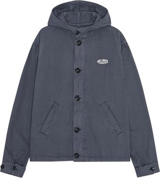 Palmes Giacca con motivo a spina di pesce - Blu