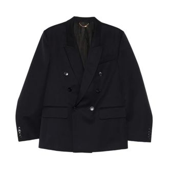Victoria Beckham Blazers, female, Blue, Size: S Double-Breasted Tailored Jacket