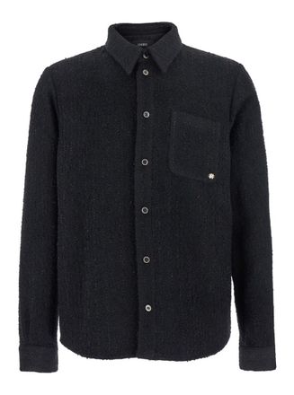 Amiri Black Shirt With Logo Plaque On The Front