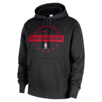Nike Portland Trail Blazers Club Nike Mens NBA Practice Pullover Hoodie in Black | HM7203-010