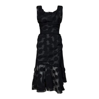 Vivienne Westwood Kleedjes, Dames, Zwart, L, Leer, Ginnie Frill Jurk
