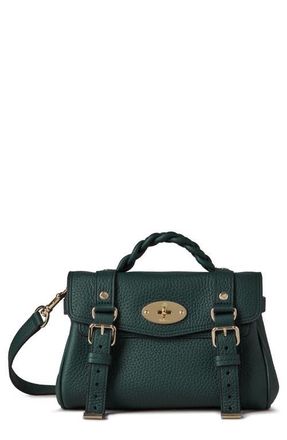 Mulberry Mini Alexa Leather Satchel in Mulberry Green at Nordstrom