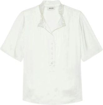 Zadig&Voltaire Overhemden, Dames, Wit, S, Satijn, Topher Satin Top