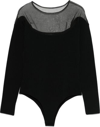 MUGLER sheer-panelled bodysuit - Black