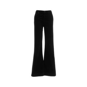 7 For All Mankind Wijde Broek - Zomerse Stijl - Dames - Broeken - Zwart - Maat: W27 Katoen