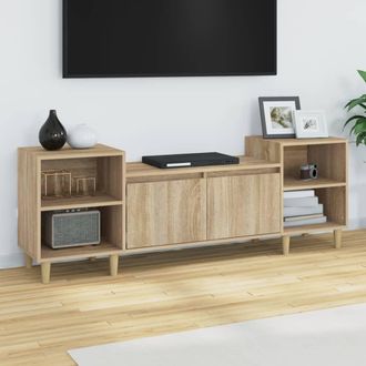 vidaXL Vidaxl - Mueble Para Tv Madera Contrachapada Roble Sonoma 160x35x55 Cm