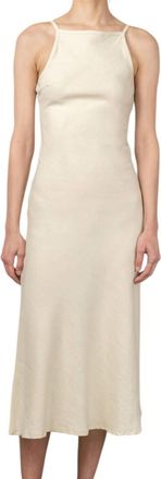 Anemos Gisele Bias Cut Midi Dress In Off White