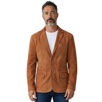 Infinity Leather Heren Italiaanse beige su&egrave;de leren blazerjas - Trabzon