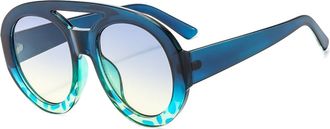 Generic Large Frame Women Outdoor Sunglasses Vacation Men Sports Driving Sun Glasses(Blue)