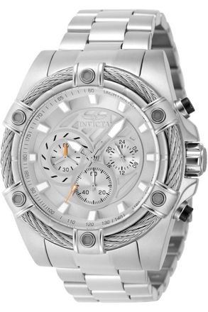 Invicta Bolt 48864 Heren Horloge - Quartz Uurwerk - Roestvrij Staal met zilveren Wijzerplaat - 52mm