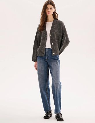 Omnes Womens Henni Cardigan in Charcoal - Size: 18/16