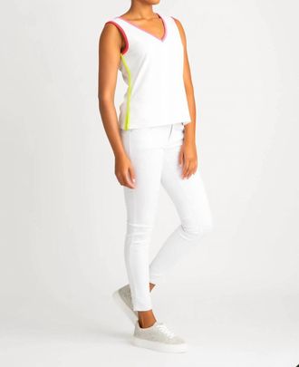 Berek Tips Of Color Tank Top In White/multi