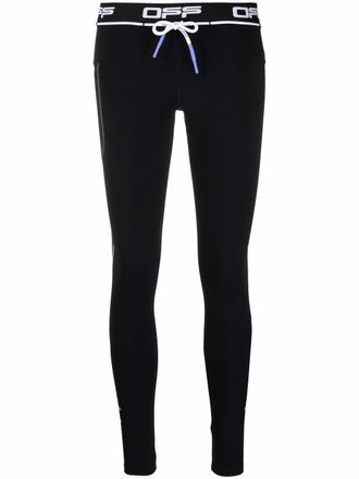 Off-white Leggings Active con logo - Nero