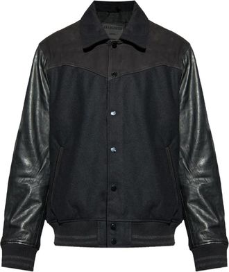AllSaints Giacca Endleton con inserti in pelle - Nero
