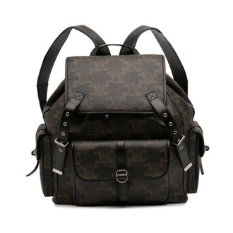 Celine Pre-owned Celine Medium Triomphe Coated Canvas Backpack Unisex S-ME-5202
