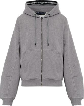 Dolce & Gabbana Katoenen hoodie sweatshirt - Heren - Vesten met rits - Grijs - L - Katoen - Hoodies & sweatvesten