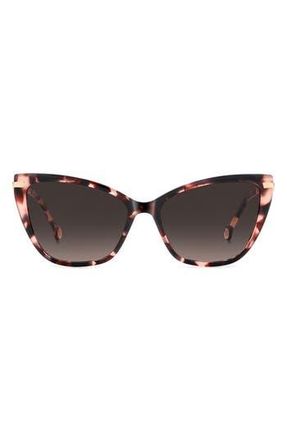 Carolina Herrera 55mm Gradient Rectangular Sunglasses in Pink Havana/Brown Sf at Nordstrom Rack