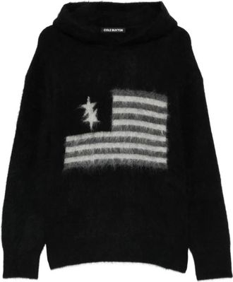 Cole Buxton Hoodies & sweatvesten, Heren, Zwart, L, American Knit Hoodie