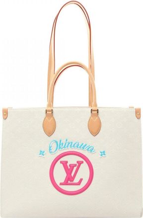 Louis Vuitton Multi-Color White Canvas Handbag Tote Bag (Pre-Owned)