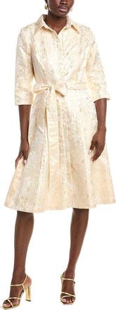 Rene Ruiz Metallic Jacquard Shirtdress