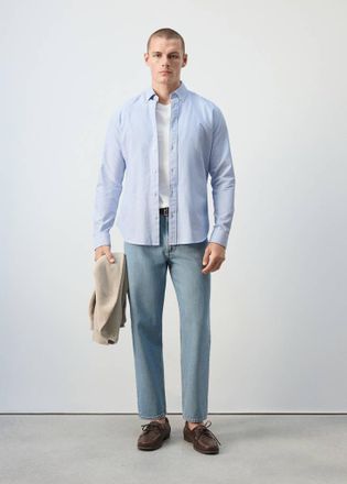 Mango Camicia 100% cotone righe blu marino scuro - Uomo - XXL - MANGO MAN