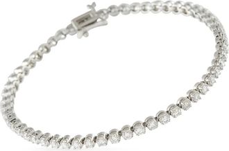 Luxury Bazaar Bracciale tennis in oro bianco 14 carati con diamanti - Argento