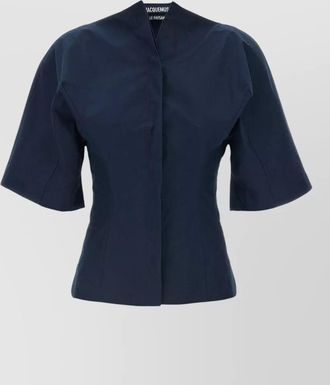 Jacquemus cotton boat neck short sleeve shirt