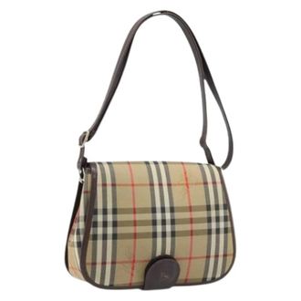 Burberry Pre-owned Cross Body Bags, female, Beige, Size: ONE SIZE Pre-owned Canvas Shoulder Bag